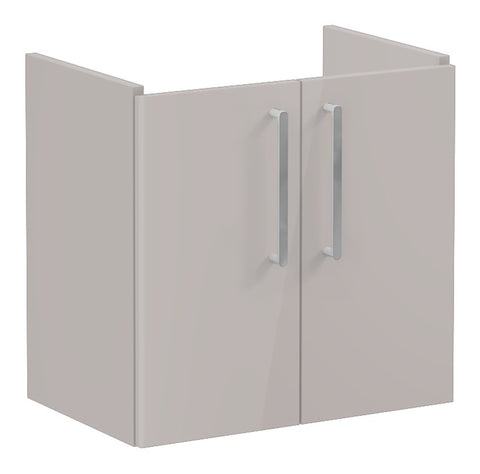 VitrA Root Flat 60cm 2 Door Wall Hung Slim Washbasin Unit - Bright Sahara Beige
