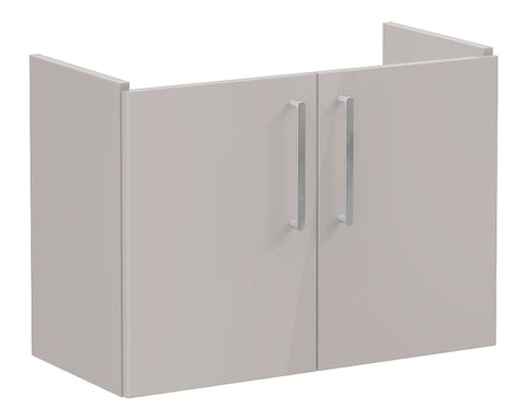 VitrA Root Flat 80cm 2 Door Wall Hung Slim Washbasin Unit - Bright Sahara Beige
