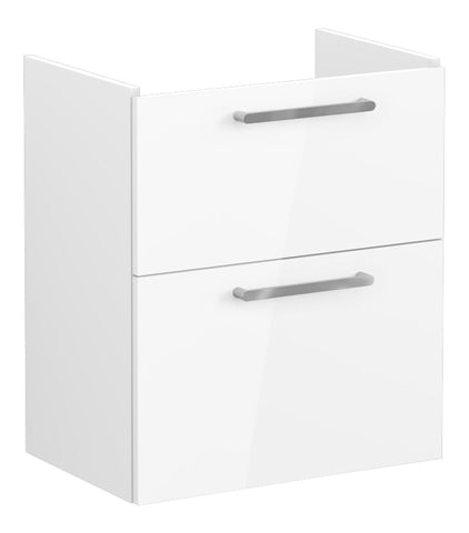 VitrA Root Flat 60cm 2 Drawer Slim Washbasin Unit - High Gloss White