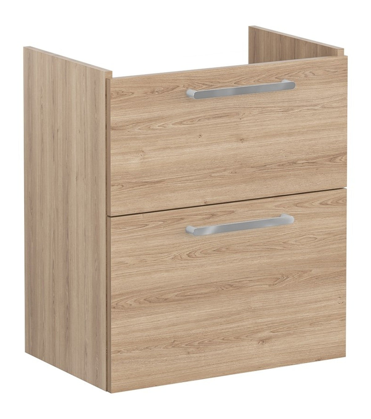 VitrA Root Flat 60cm 2 Drawer Slim Washbasin Unit - Natural Oak