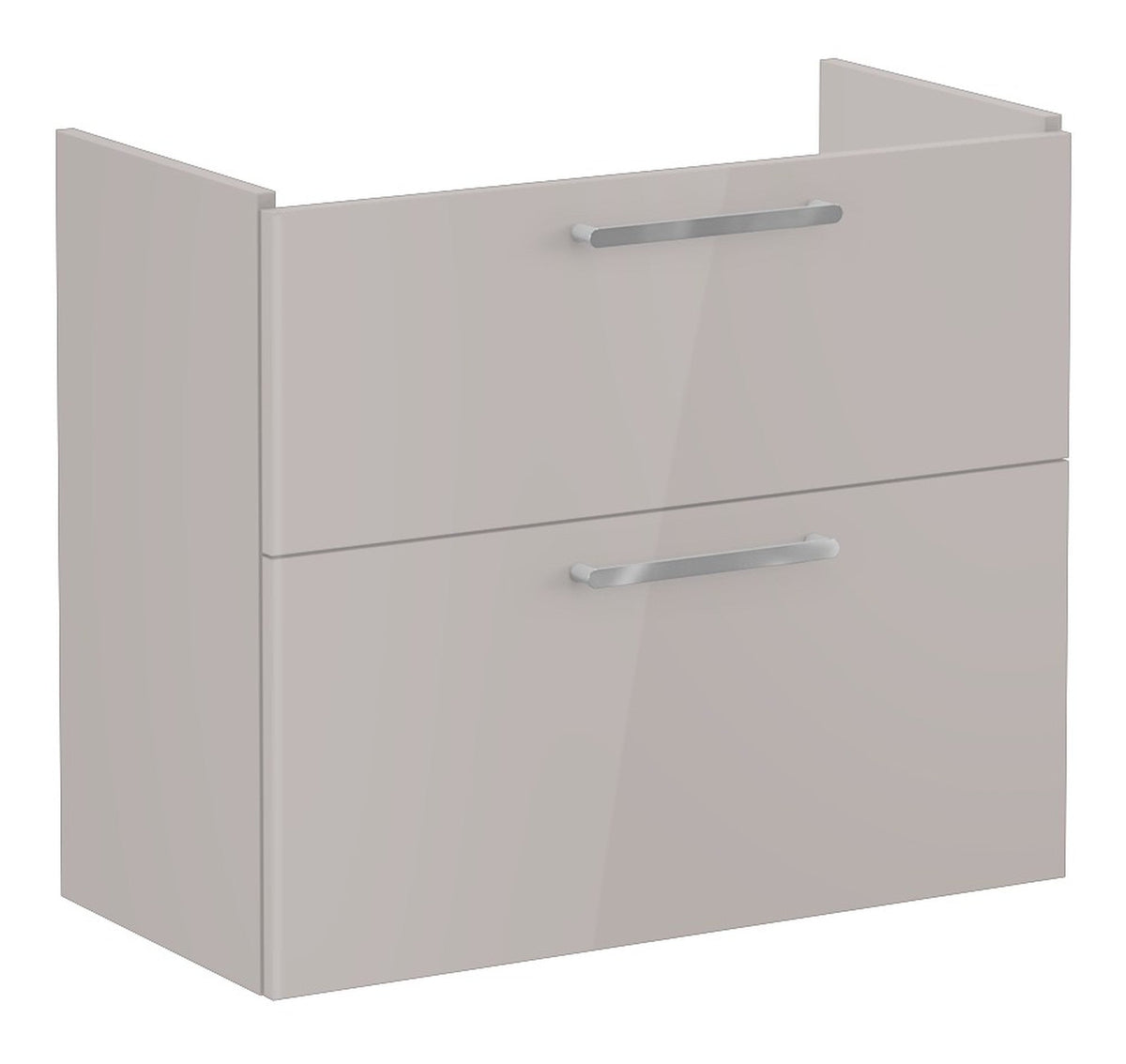 VitrA Root Flat 80cm 2 Drawer Slim Washbasin Unit - Bright Sahara Beige