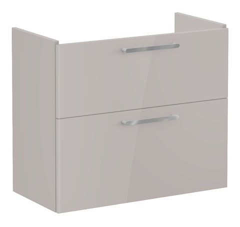 VitrA Root Flat 80cm 2 Drawer Slim Washbasin Unit - Bright Sahara Beige