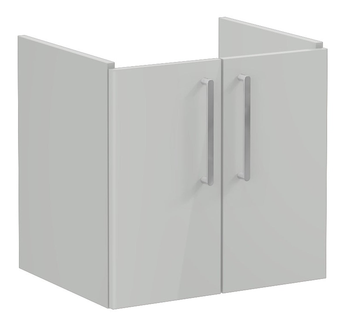 VitrA Root Flat 60cm 2 Door Wall Hung Washbasin Unit - Shiny Pearl Grey