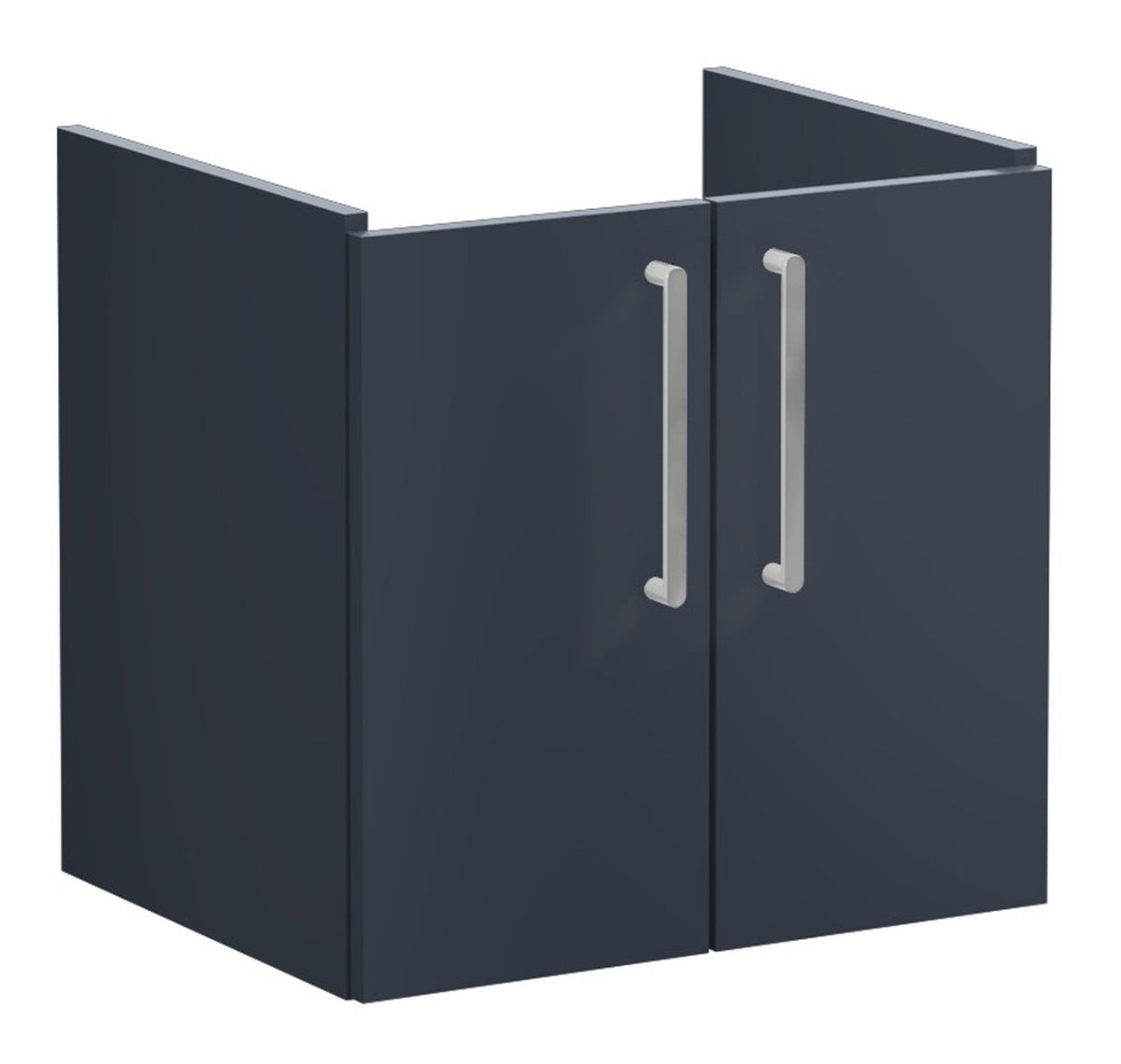VitrA Root Flat 60cm 2 Door Wall Hung Washbasin Unit - Matt Dark Blue
