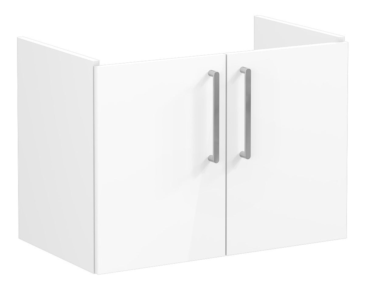 VitrA Root Flat 80cm 2 Door Wall Hung Washbasin Unit - High Gloss White