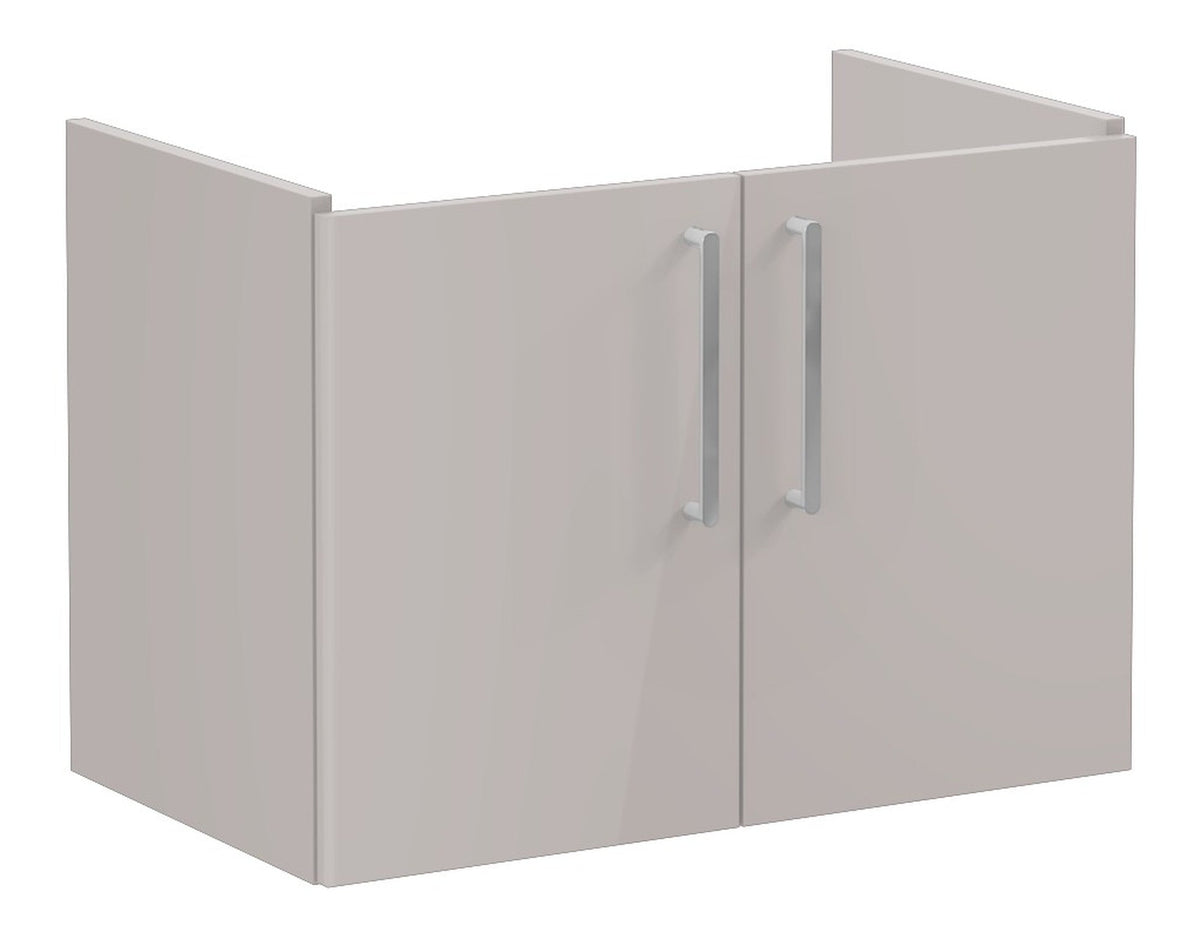 VitrA Root Flat 80cm 2 Door Wall Hung Washbasin Unit - Bright Sahara Beige