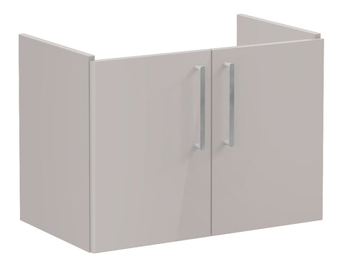 VitrA Root Flat 80cm 2 Door Wall Hung Washbasin Unit - Bright Sahara Beige
