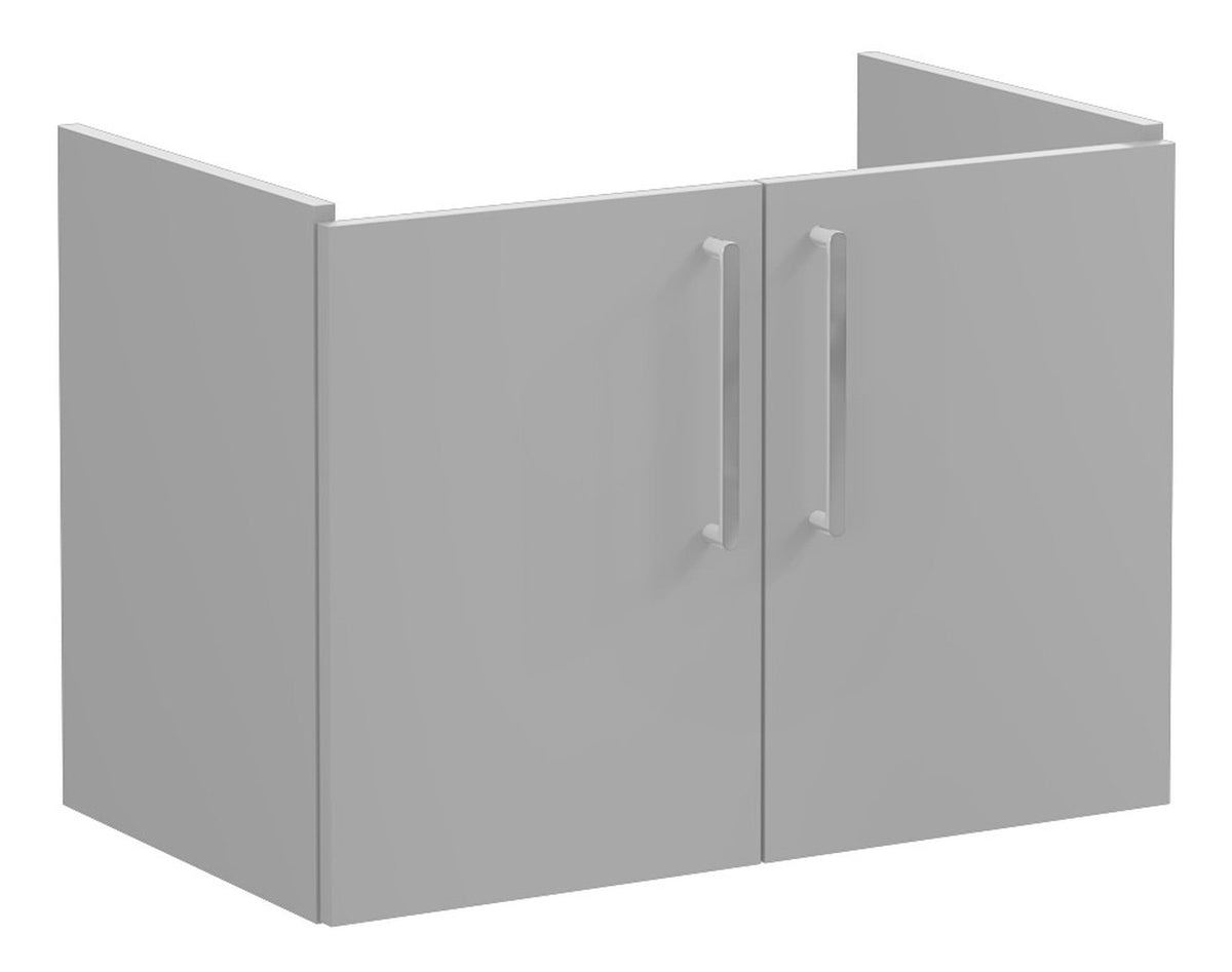 VitrA Root Flat 80cm 2 Door Wall Hung Washbasin Unit - Matt Rock Grey