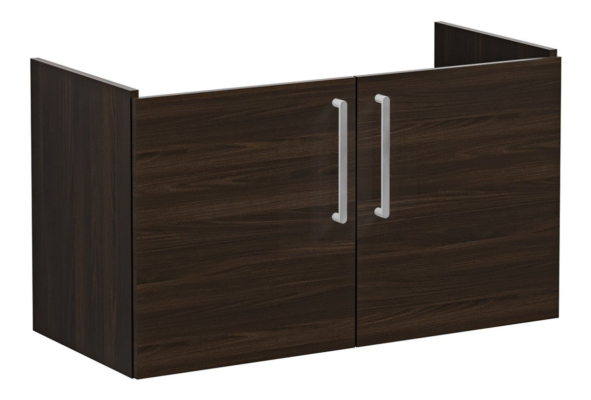 VitrA Root Flat 100cm 2 Door Washbasin Unit - Walnut
