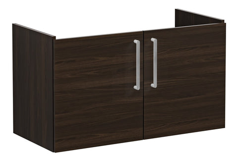 VitrA Root Flat 100cm 2 Door Washbasin Unit - Walnut