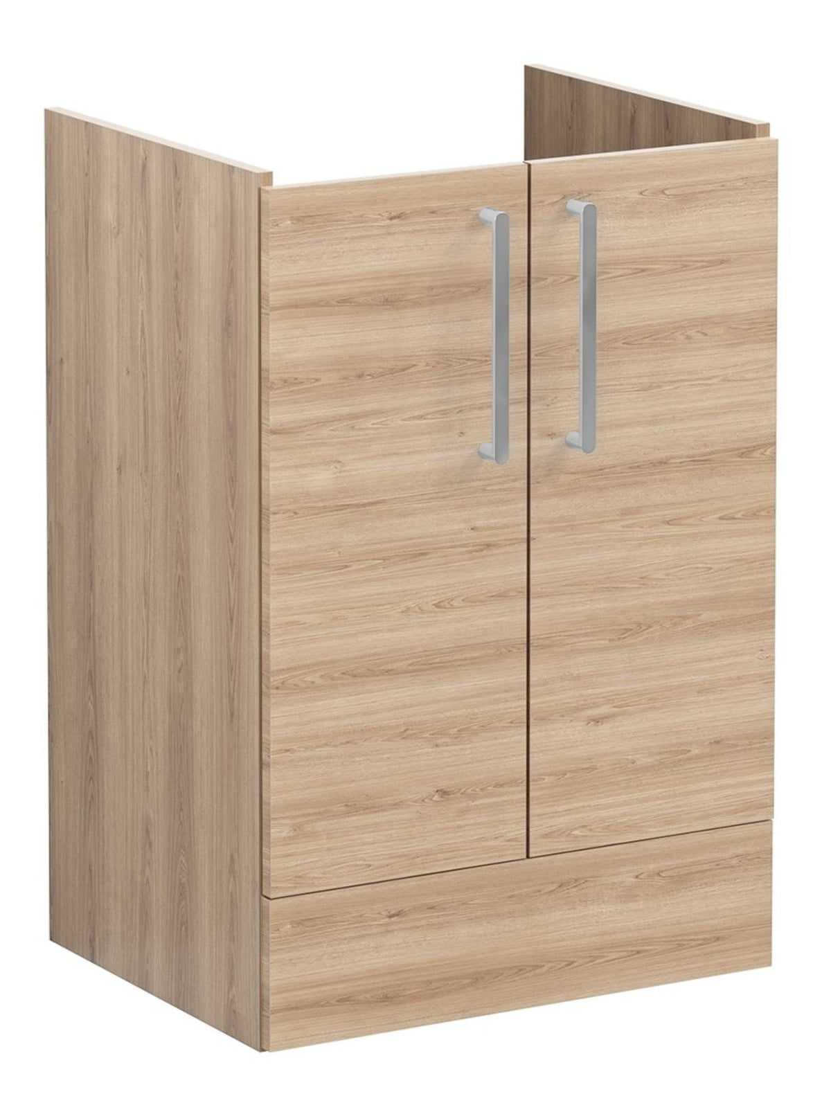 VitrA Root Flat 60cm 2 Door Floor Standing Washbasin Unit - Natural Oak