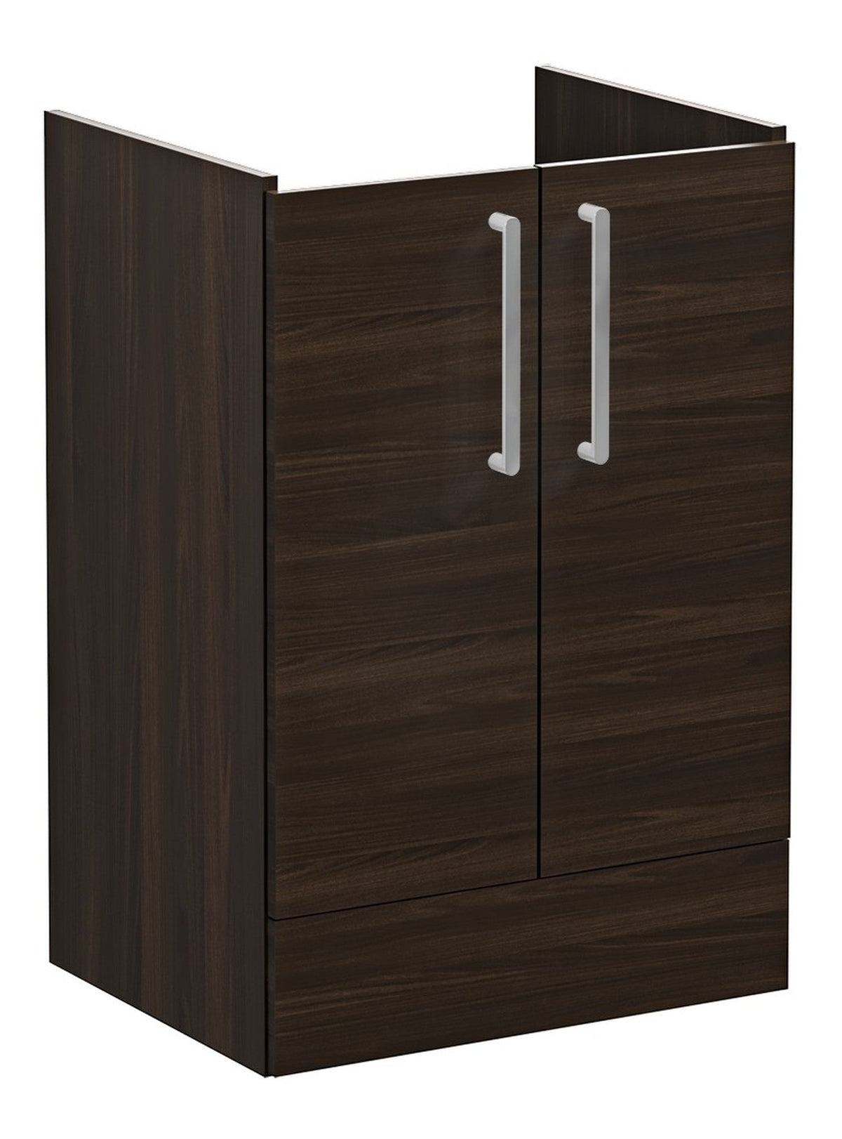 VitrA Root Flat 60cm 2 Door Floor Standing Washbasin Unit - Walnut