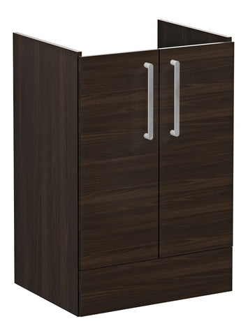 VitrA Root Flat 60cm 2 Door Floor Standing Washbasin Unit - Walnut