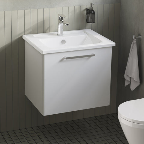 VitrA Root Flat 60cm 1 Drawer Washbasin Unit - High Gloss White