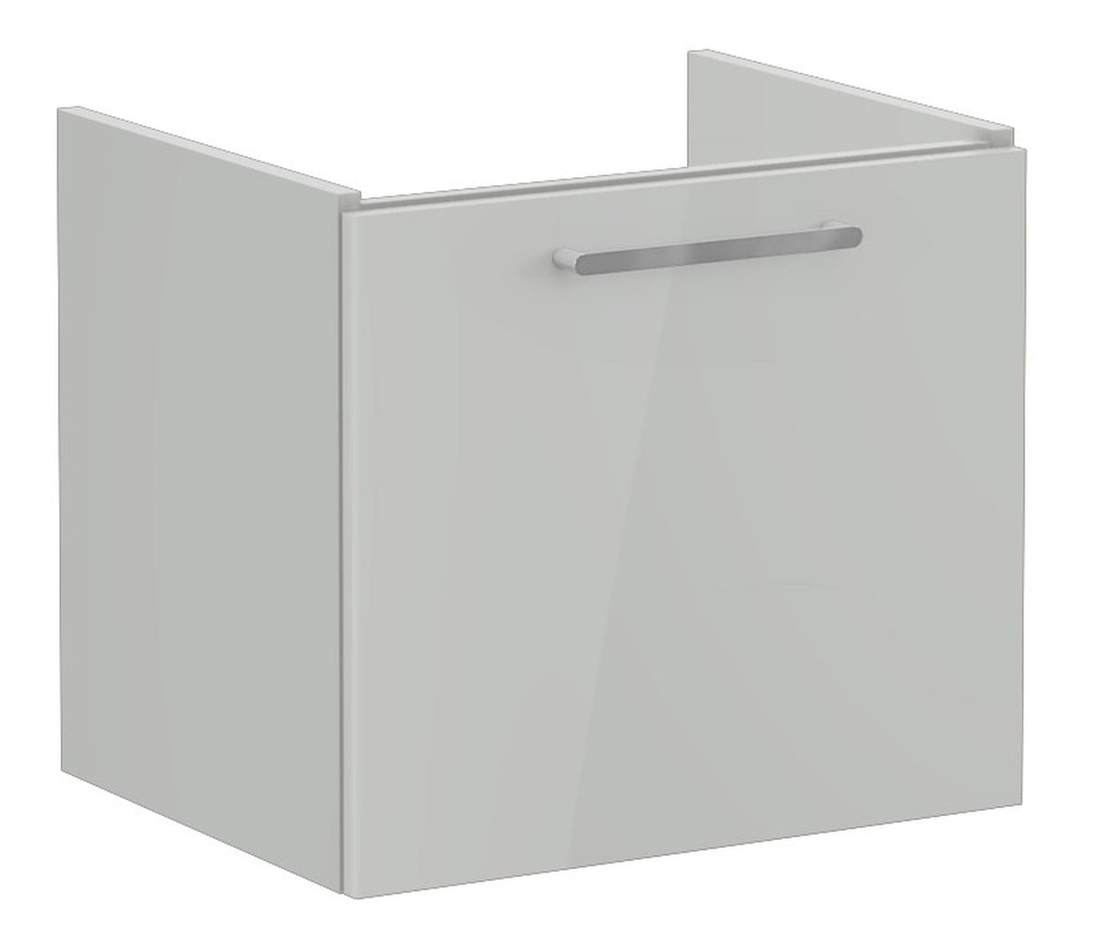 VitrA Root Flat 60cm 1 Drawer Washbasin Unit - Shiny Pearl Grey