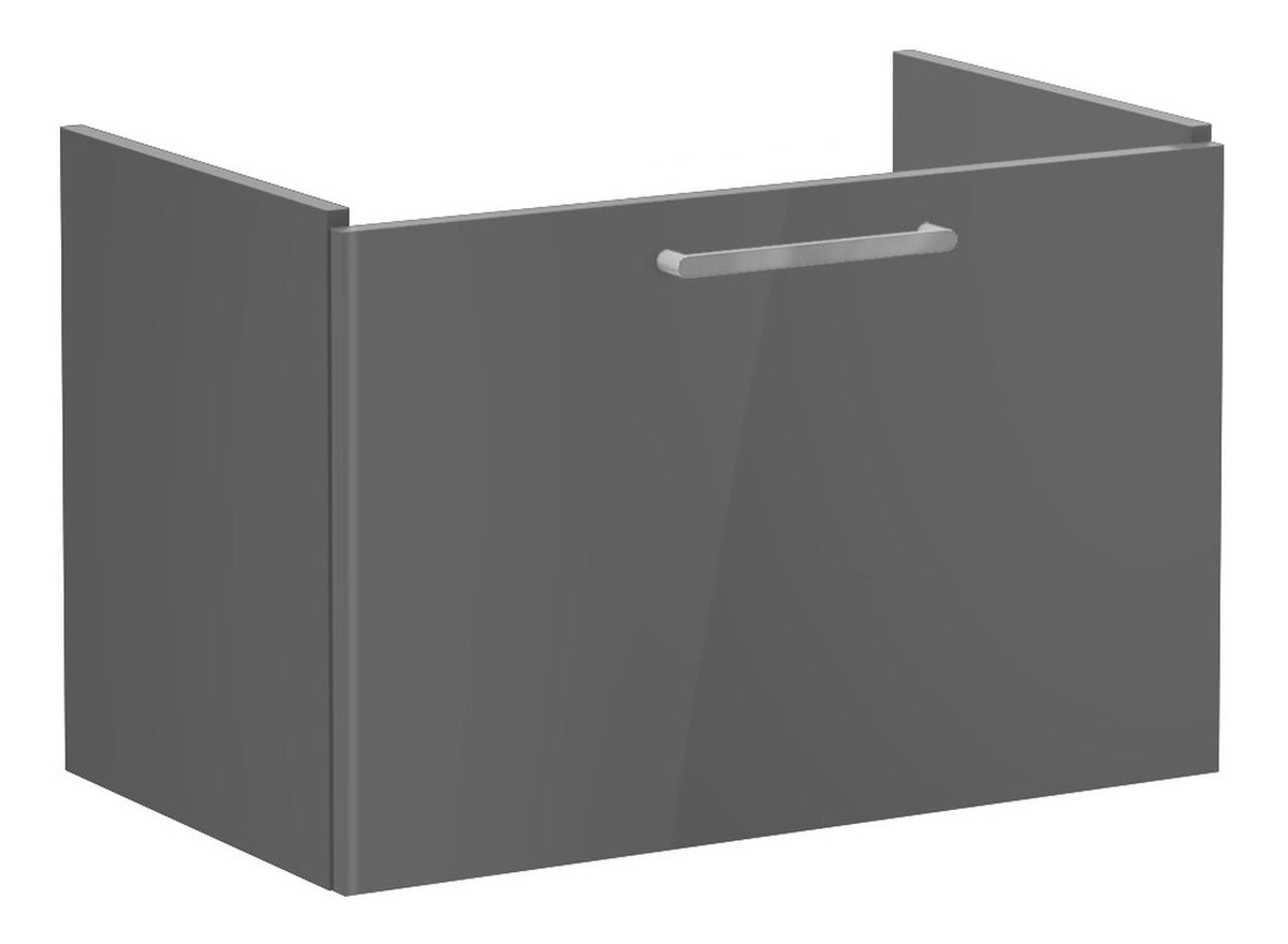 VitrA Root Flat 80cm 1 Drawer Washbasin Unit - Anthracite High Gloss