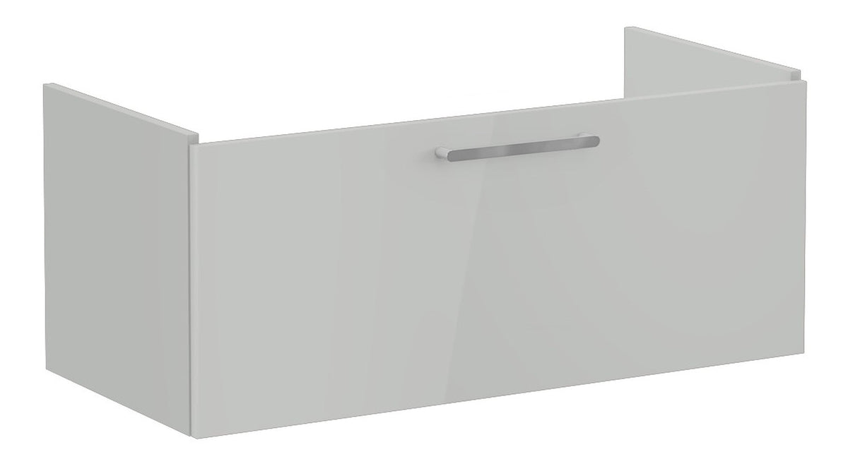 VitrA Root Flat 100cm 1 Drawer Washbasin Unit - Shiny Pearl Grey
