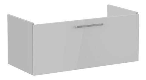 VitrA Root Flat 100cm 1 Drawer Washbasin Unit - Shiny Pearl Grey