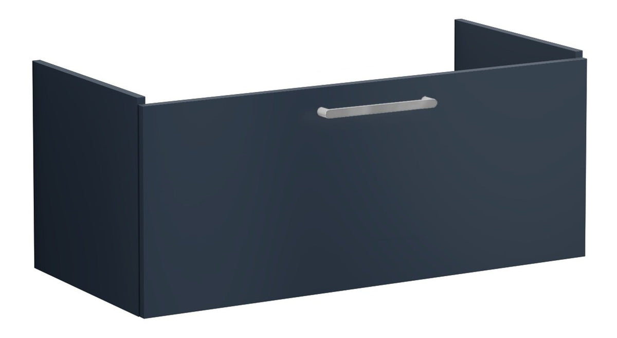 VitrA Root Flat 100cm 1 Drawer Washbasin Unit - Matt Dark Blue