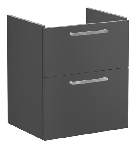 VitrA Root Flat 60cm 2 Drawer Washbasin Unit - Matt Storm Grey