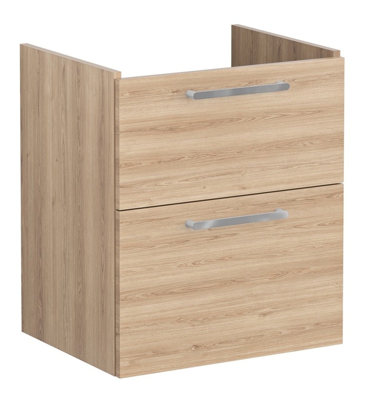 VitrA Root Flat 60cm 2 Drawer Washbasin Unit - Natural Oak