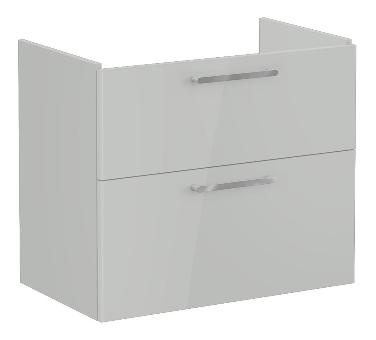VitrA Root Flat 80cm 2 Drawer Washbasin Unit - Shiny Pearl Grey
