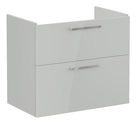 VitrA Root Flat 80cm 2 Drawer Washbasin Unit - Shiny Pearl Grey