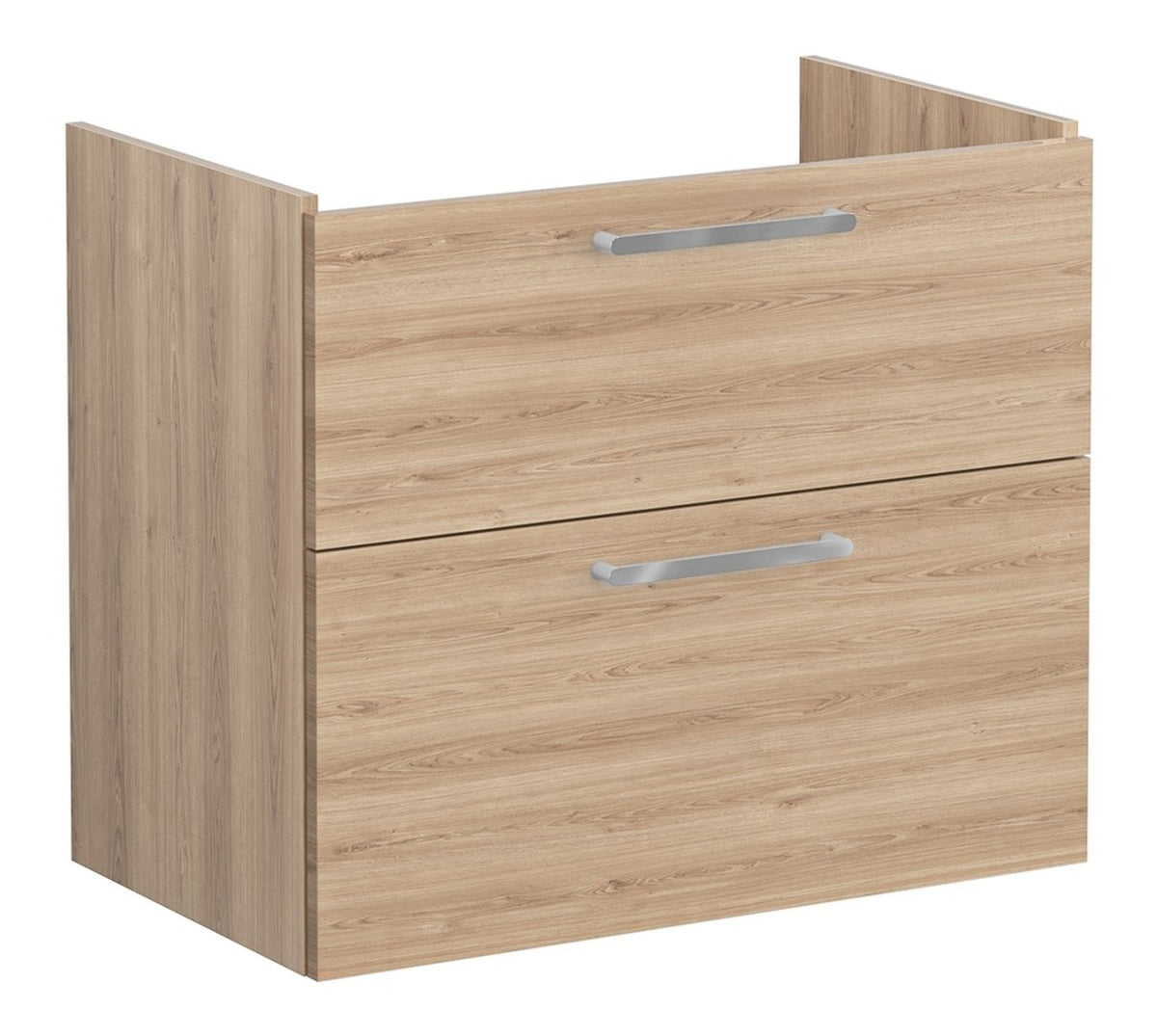 VitrA Root Flat 80cm 2 Drawer Washbasin Unit - Natural Oak