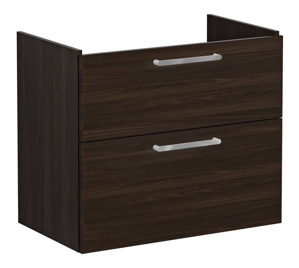 VitrA Root Flat 80cm 2 Drawer Washbasin Unit - Walnut