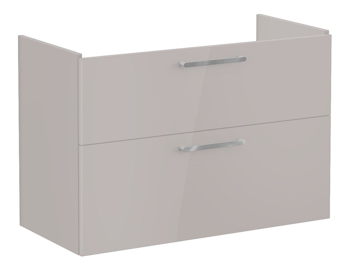 VitrA Root Flat 100cm 2 Drawer Washbasin Unit - Bright Sahara Beige