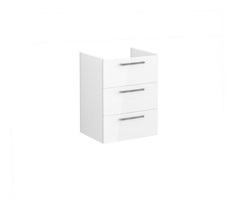VitrA Root Flat 60cm 3 Drawer Washbasin Unit - High Gloss White