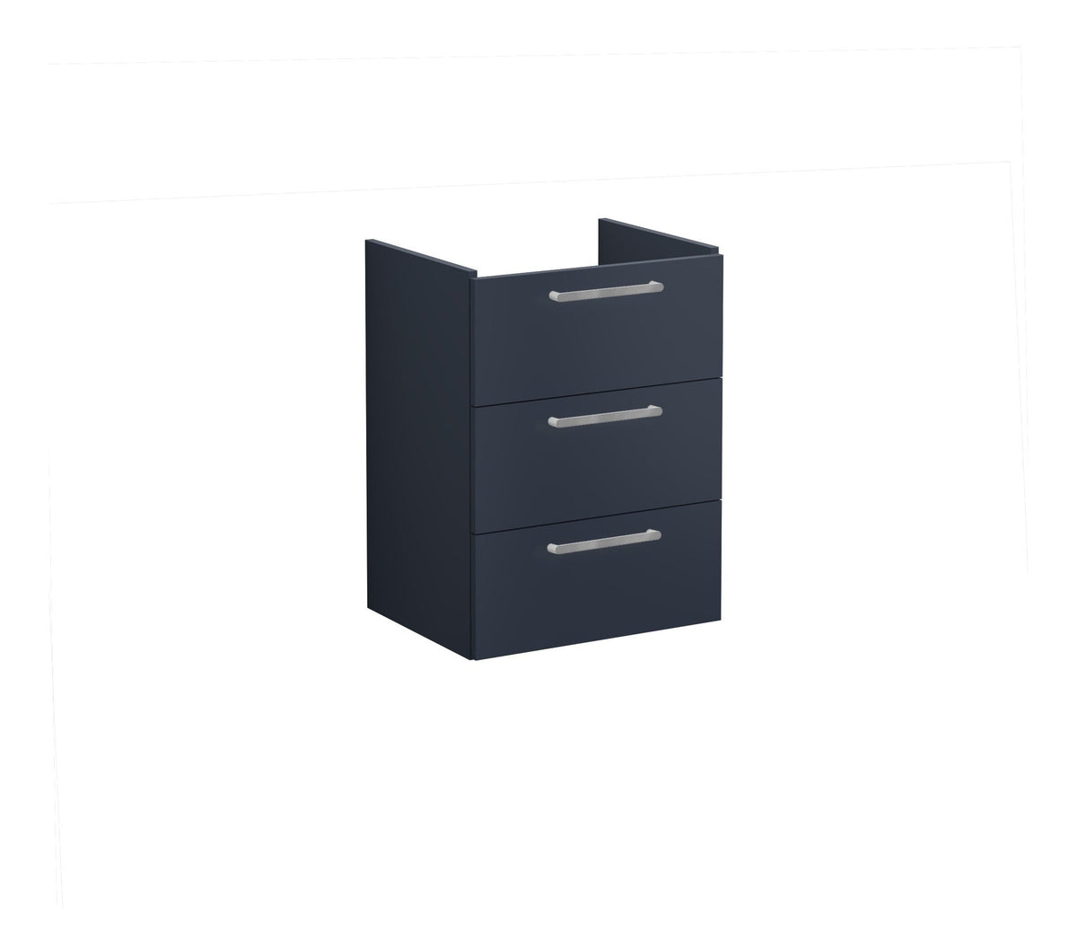 VitrA Root Flat 60cm 3 Drawer Washbasin Unit - Matt Dark Blue