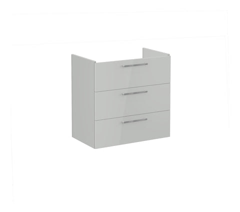 VitrA Root Flat 80cm 3 Drawer Washbasin Unit - Shiny Pearl Grey