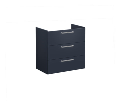 VitrA Root Flat 80cm 3 Drawer Washbasin Unit - Matt Dark Blue