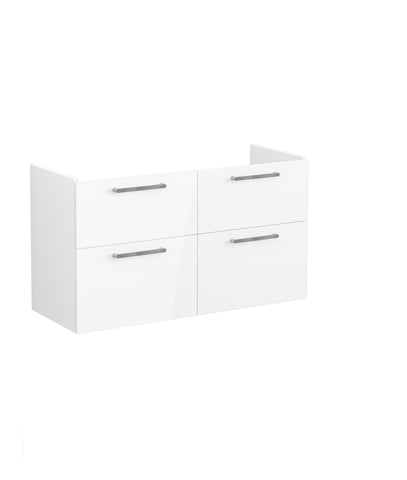 VitrA Root Flat 120cm 4 Drawer Washbasin Unit - High Gloss White