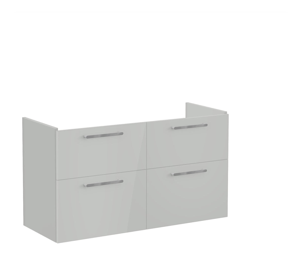 VitrA Root Flat 120cm 4 Drawer Washbasin Unit - Shiny Pearl Grey