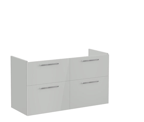 VitrA Root Flat 120cm 4 Drawer Washbasin Unit - Shiny Pearl Grey