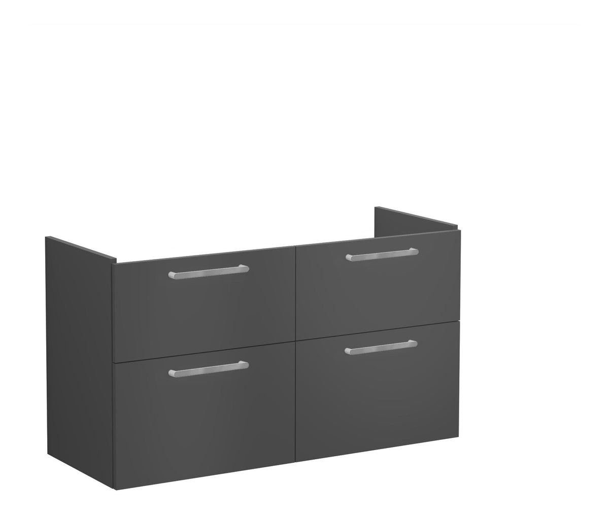 VitrA Root Flat 120cm 4 Drawer Washbasin Unit - Matt Storm Grey