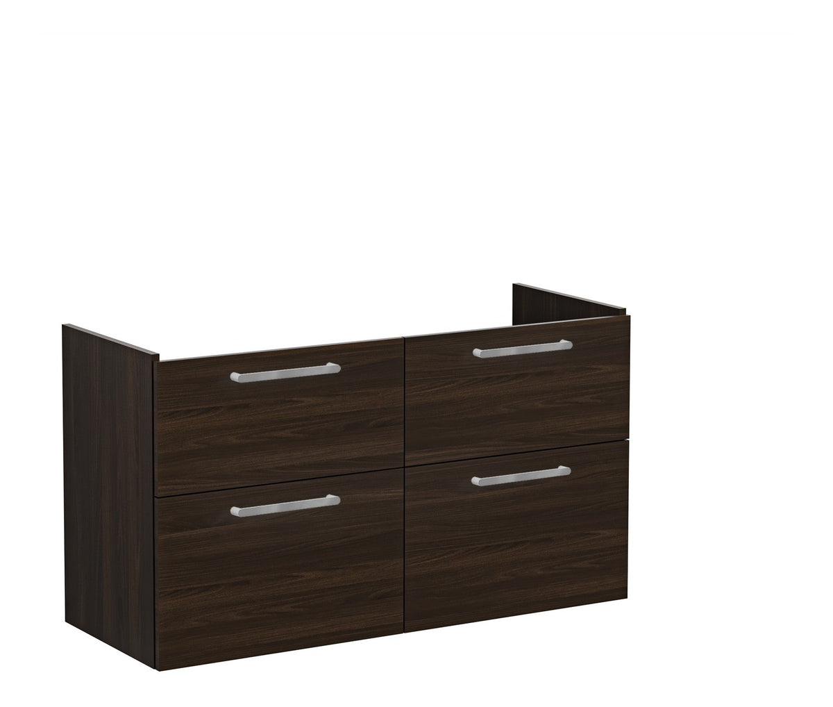 VitrA Root Flat 120cm 4 Drawer Washbasin Unit - Walnut