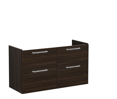 VitrA Root Flat 120cm 4 Drawer Washbasin Unit - Walnut