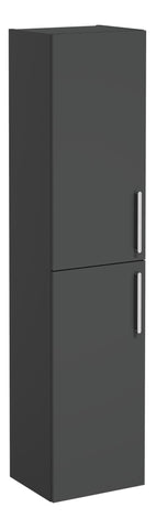 VitrA Root Flat 40cm 2 Door Tall Unit (LH Hinge) - Matt Storm Grey