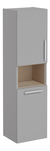 VitrA Root Flat 40cm 2 Door Semi-Tall Unit w/Laundry Basket (LH Hinge) - Matt Rock Grey