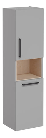 VitrA Root Flat 40cm 2 Door Semi-Tall Unit w/Laundry Basket (RH Hinge) - Matt Rock Grey