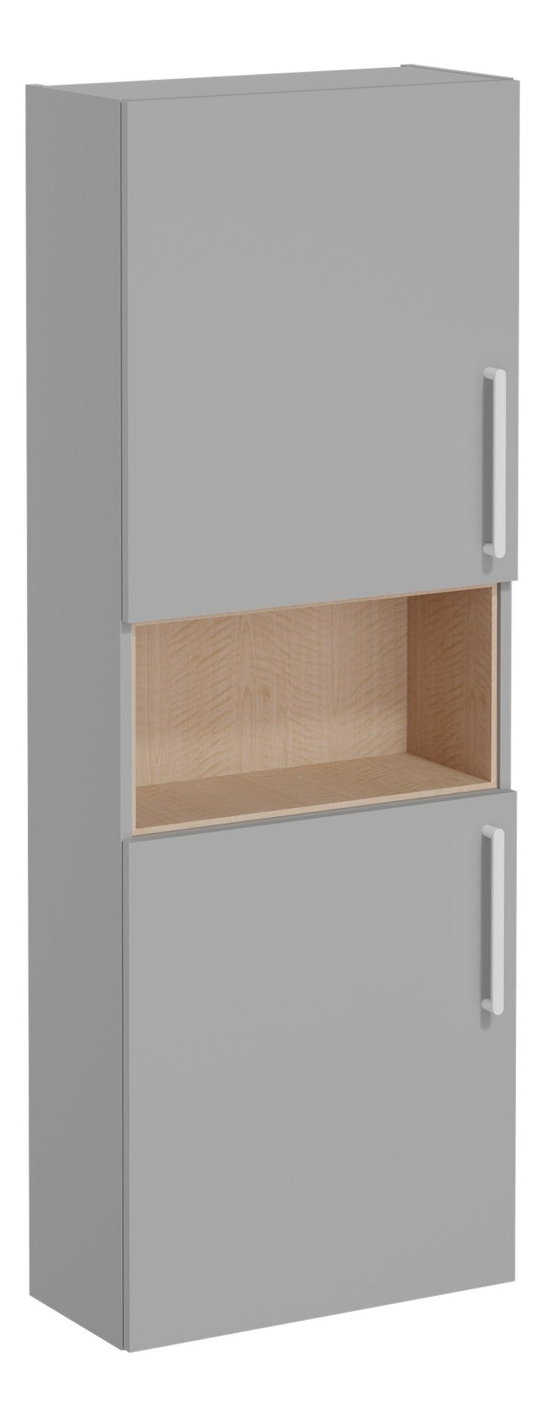 VitrA Root Flat 55cm 2 Door Semi-Tall Unit (LH Hinge) - Matt Rock Grey