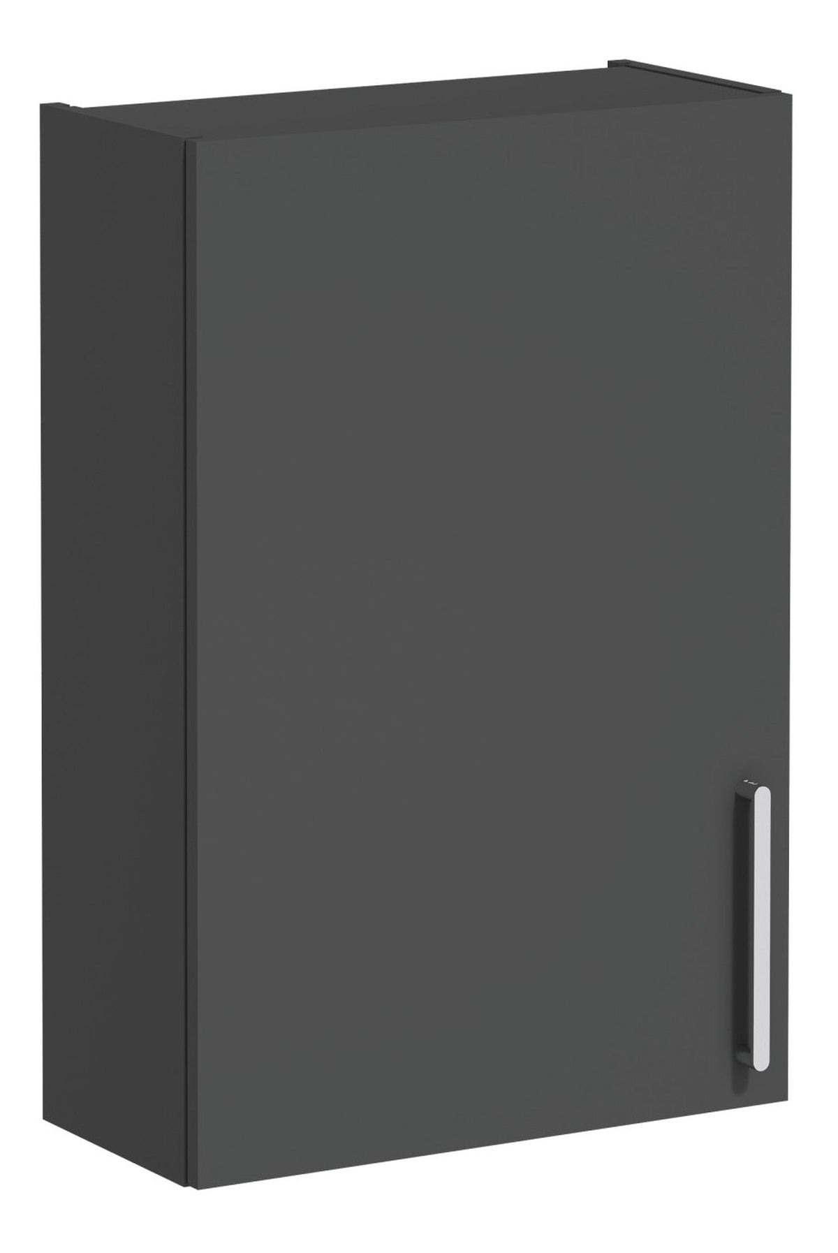 VitrA Root Flat 60cm 1 Door Upper/Wall Unit (LH Hinge) - Matt Storm Grey