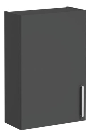 VitrA Root Flat 60cm 1 Door Upper/Wall Unit (LH Hinge) - Matt Storm Grey