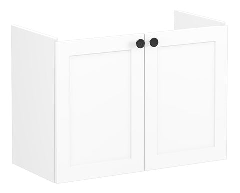 VitrA Root Classic 80cm 2 Door Wall Hung Slim Washbasin Unit - Matt White