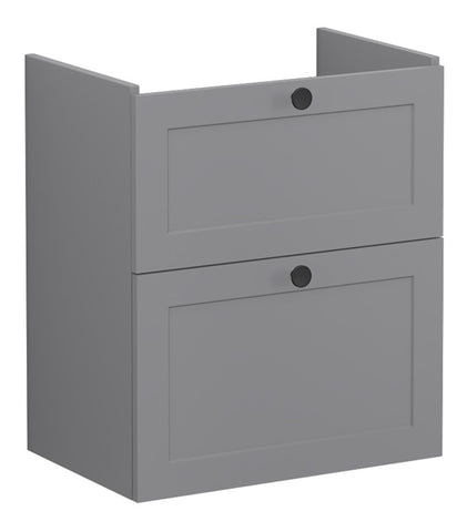 VitrA Root Classic 60cm 2 Drawer Slim Washbasin Unit - Matt Grey