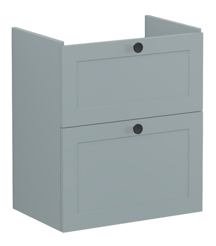 VitrA Root Classic 60cm 2 Drawer Slim Washbasin Unit - Matt Fjord Green
