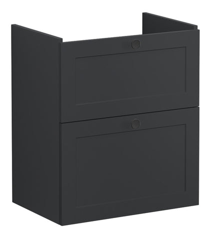 VitrA Root Classic 60cm 2 Drawer Slim Washbasin Unit - Matt Graphite
